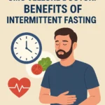 Image showing a person practicing intermittent fasting with health markers like glucose control, insulin sensitivity, and weight loss benefits, illustrating the positive effects of fasting on health